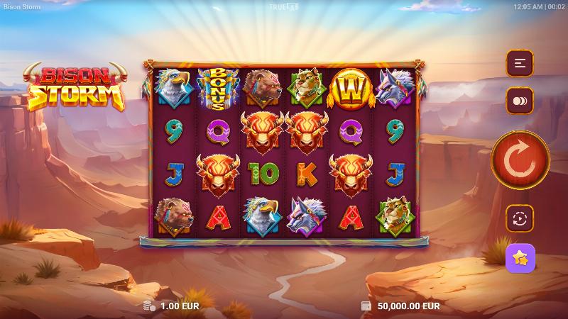 Bison Storm slot game artwork