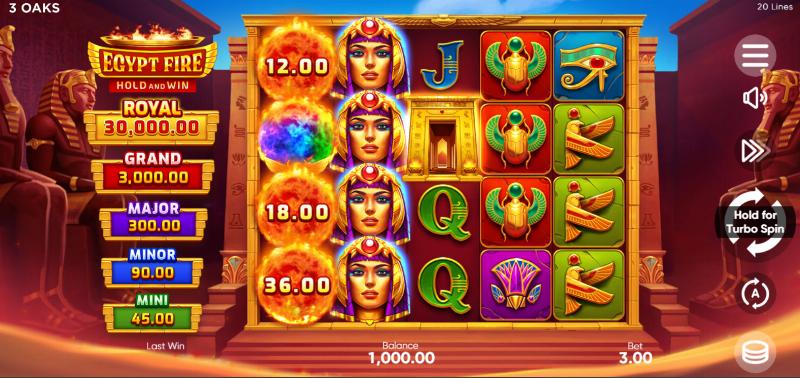 Egypt Fire slot game artwork