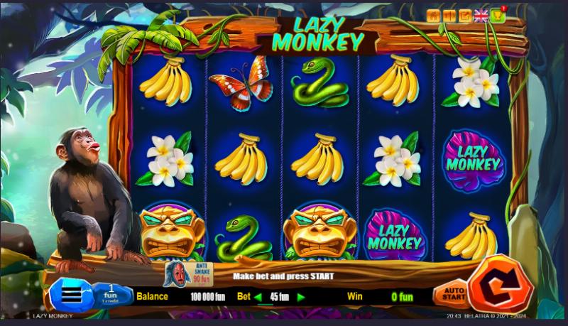 Lazy Monkey slot game artwork