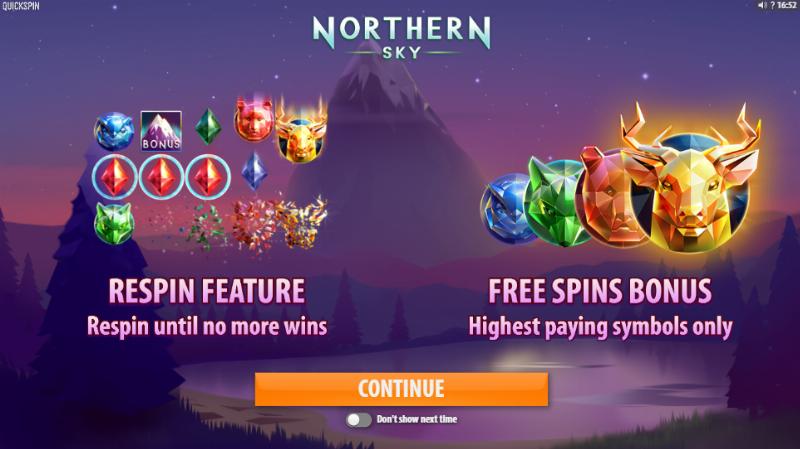 Northern Sky slot game artwork