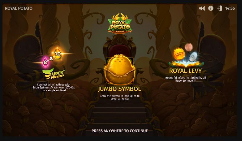 Royal Potato slot game artwork