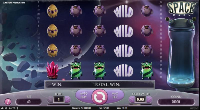 Space Wars slot game artwork