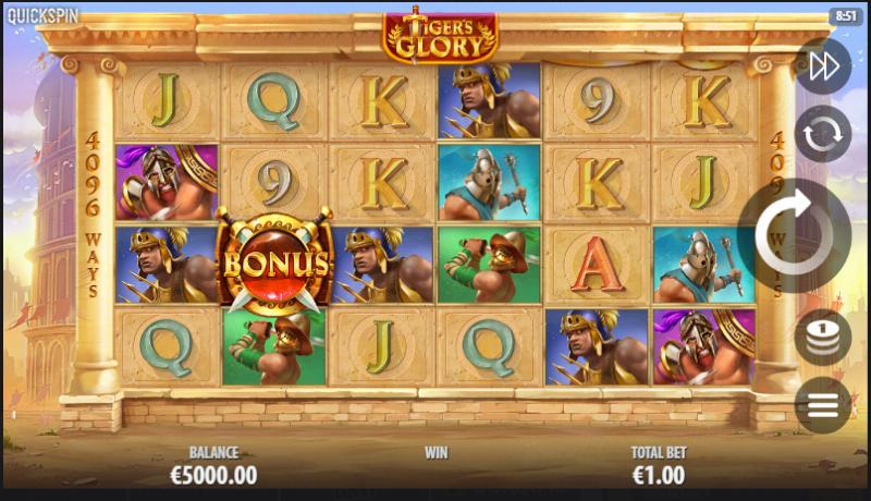 Tiger's Glory slot game artwork