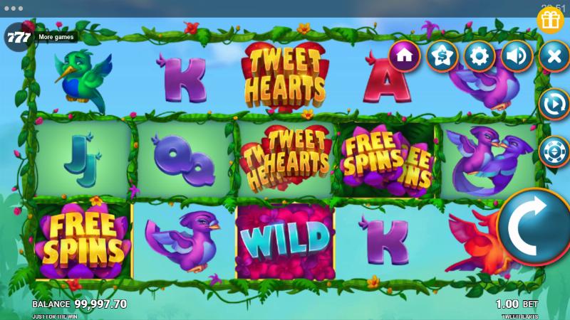 Tweethearts slot game artwork