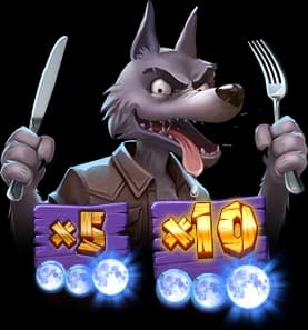 Wolf artwork with the +5 and +10 multiplier stages from Moon Scatter collection