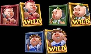 The three Piggy symbols before and after becoming Piggy Wilds
