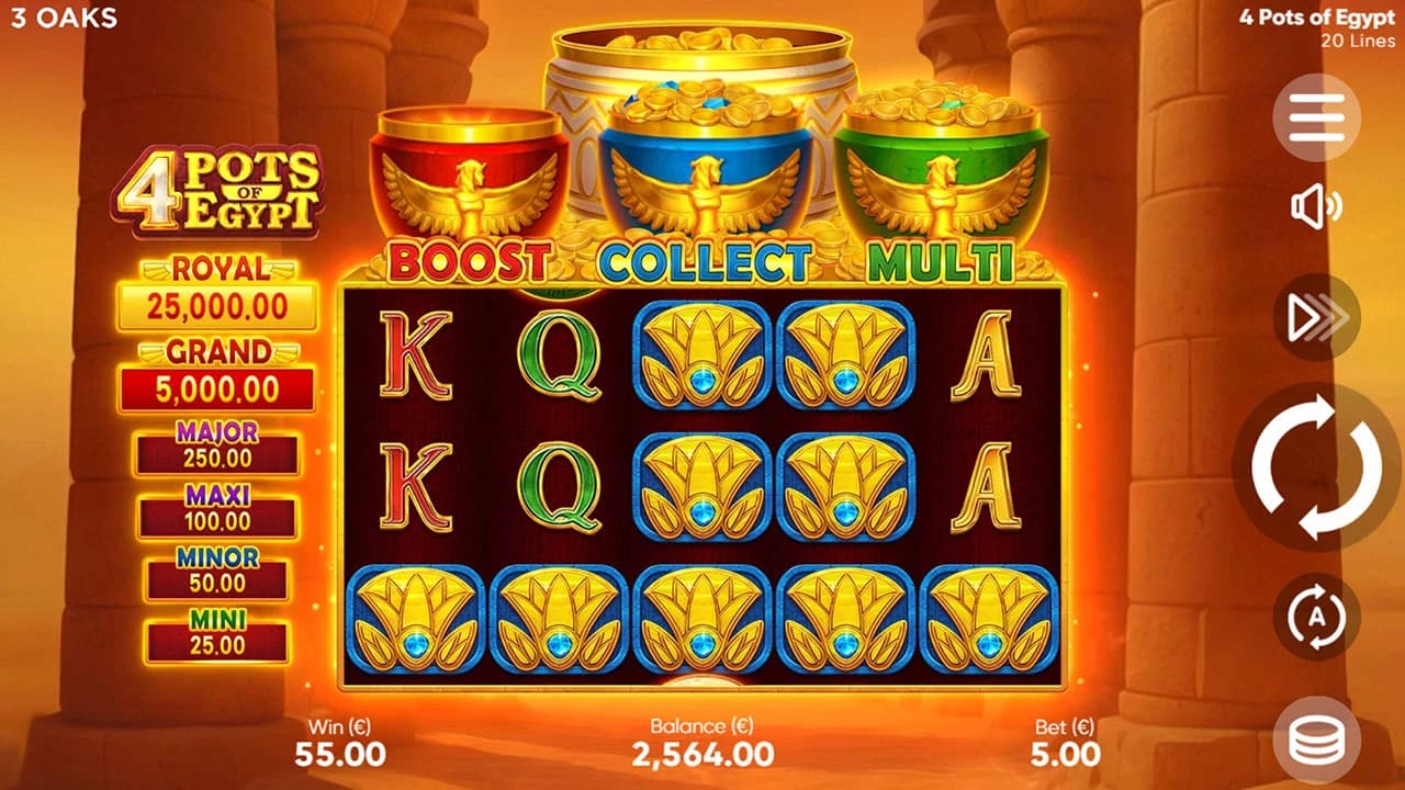 4 Pots of Egypt: Five-by-three field and four Pots