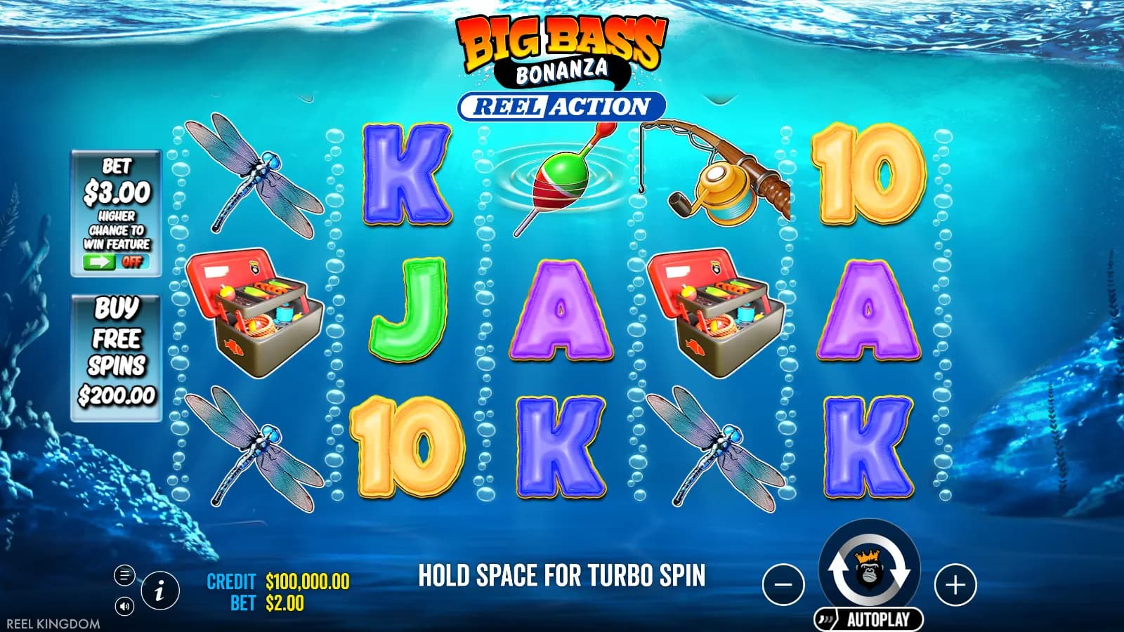 Big Bass Bonanza Reel Action settled base spin on the five-by-three reels