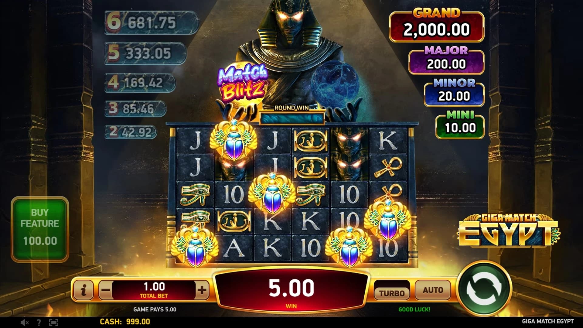 Giga Match Egypt: Ordinary six-reel field