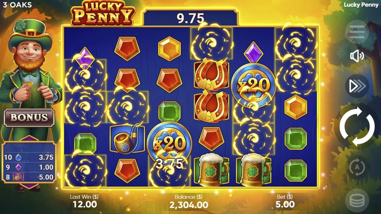 Lucky Penny: pay-anywhere field with Penny multipliers and a cascade
