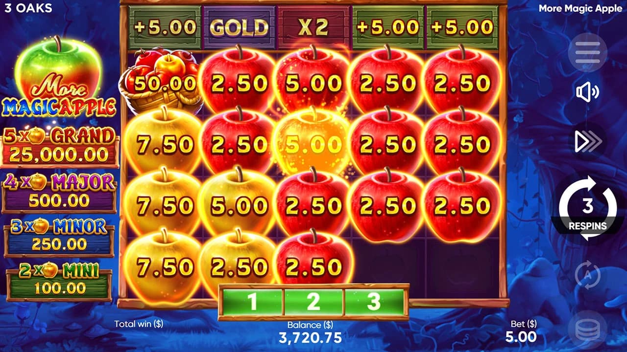 More Magic Apple: Red and Gold Apples with the booster row