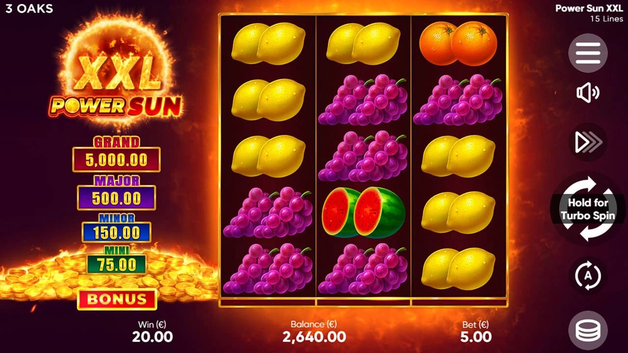 Power Sun XXL: Tall three-by-five base field