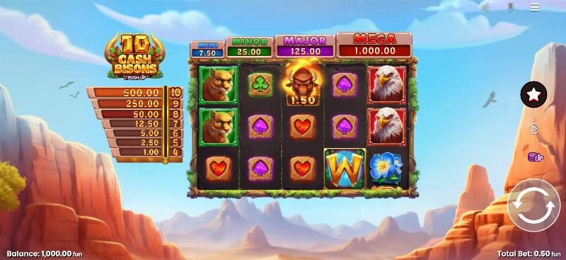 10 Cash Bisons slot game artwork