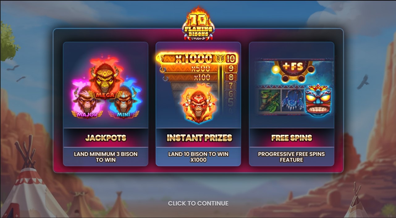 10 Flaming Bisons slot game artwork