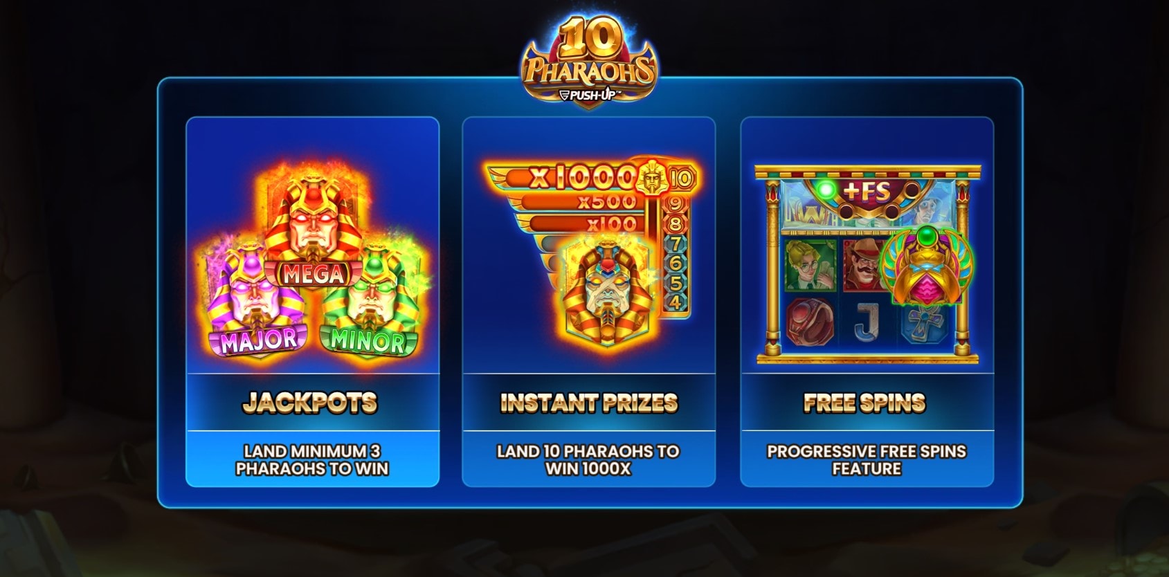 10 Pharaohs slot game artwork