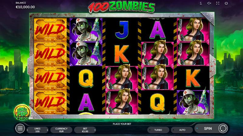 100 Zombies slot game artwork