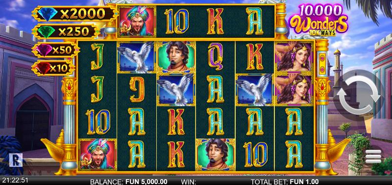 10,000 Wonders 10K Ways slot game artwork