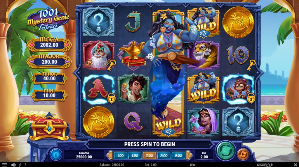 1001 Mystery Genie Fortunes slot game artwork