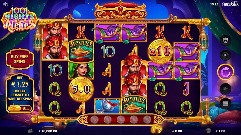 1001 Nights Of Riches slot game artwork