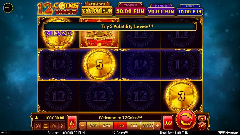 12 Coins slot game artwork