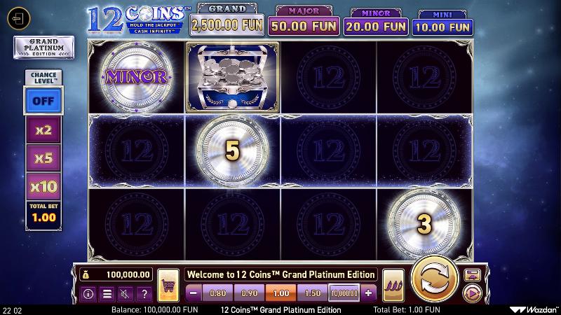 12 Coins: Grand Platinum Edition slot game artwork