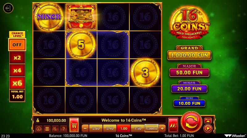 16 Coins slot game artwork