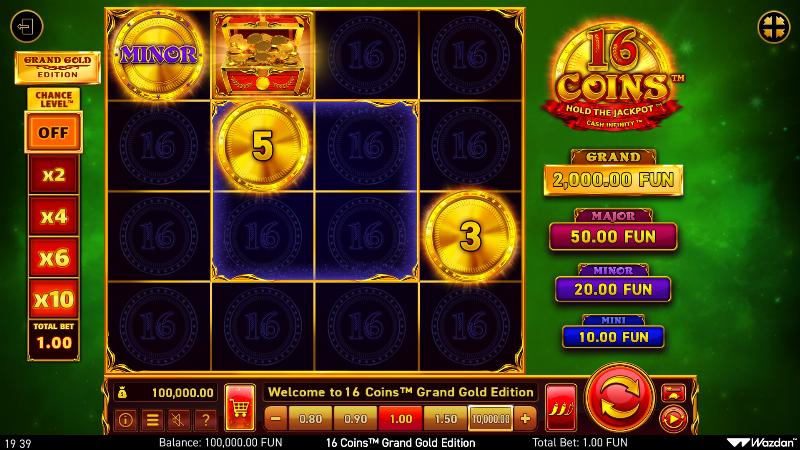 16 Coins Grand Gold Edition slot game artwork