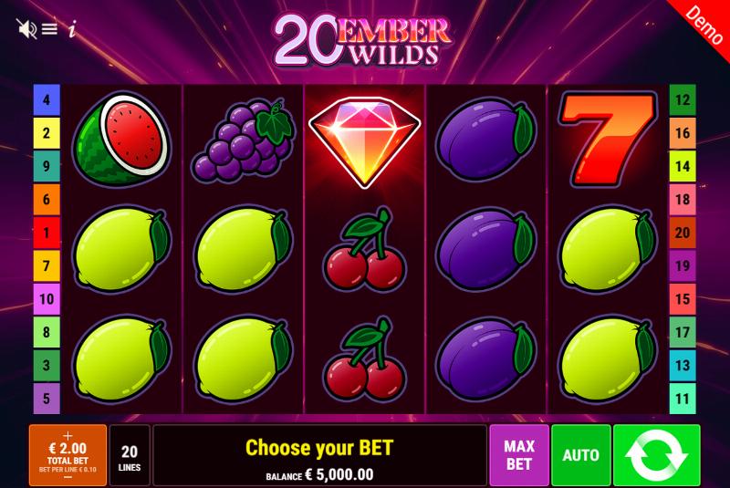20 Ember Wilds slot game artwork