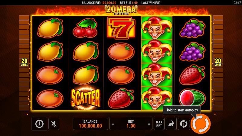 20 Mega Hotfire slot game artwork