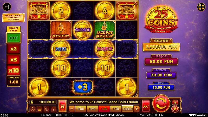 25 Coins Grand Gold Edition slot game artwork