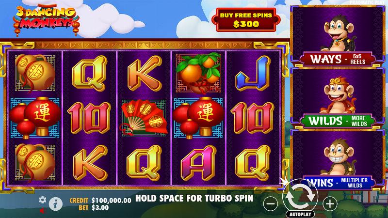 3 Dancing Monkeys slot game artwork