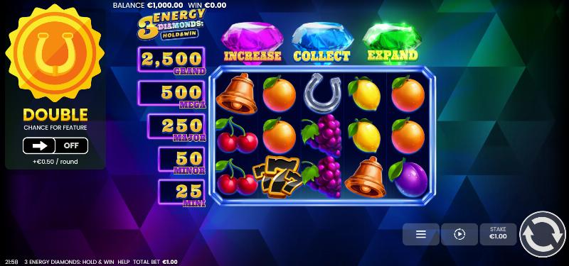 3 Energy Diamonds slot game artwork