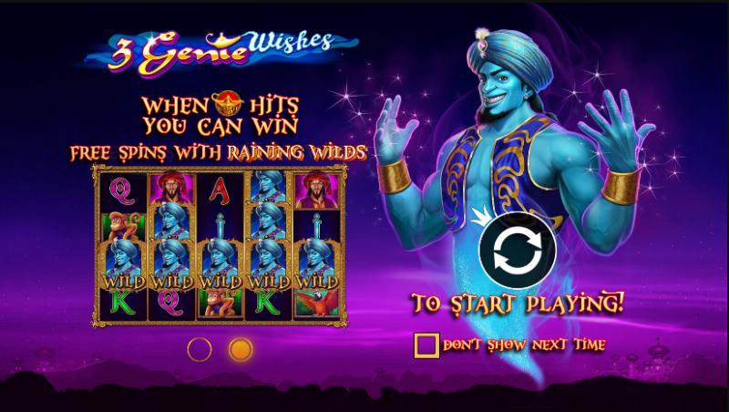 3 Genie Wishes slot game artwork
