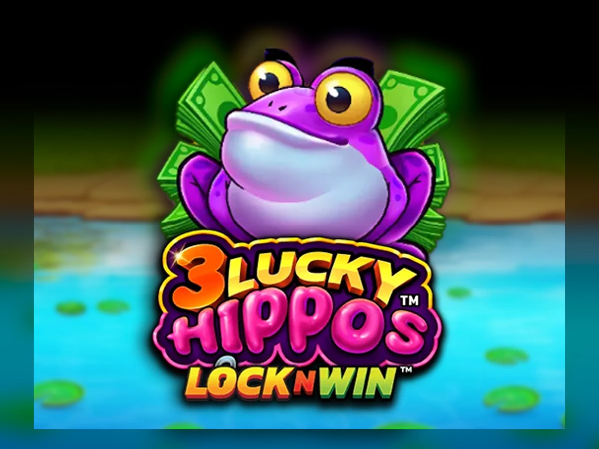 3 Lucky Hippos slot game artwork