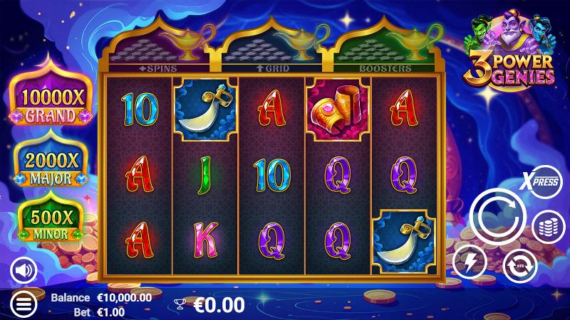 3 Power Genies slot game artwork