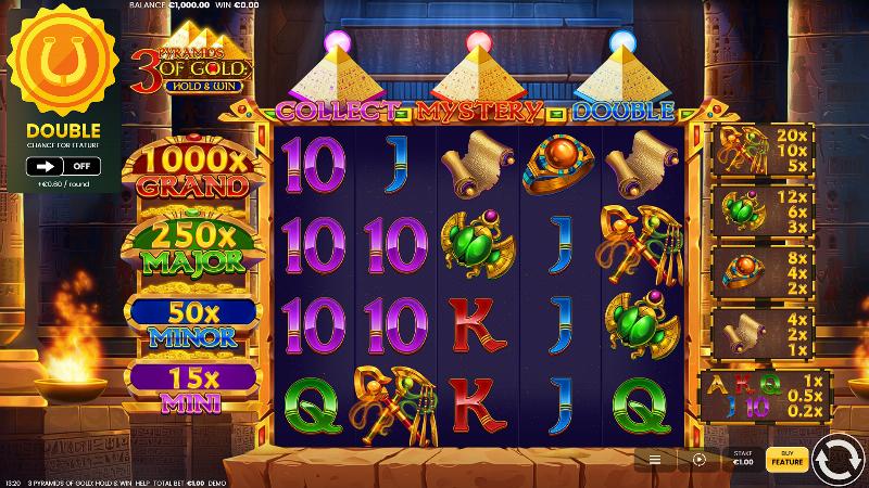 3 Pyramids Of Gold: Hold And Win slot game artwork