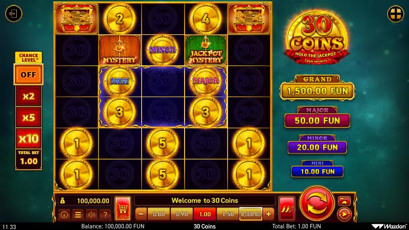 30 Coins slot game artwork