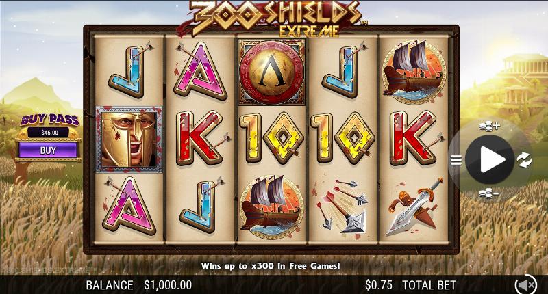 300 Shields Extreme slot game artwork