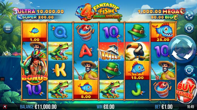 4 Fantastic Fish Amazon Adventure slot game artwork