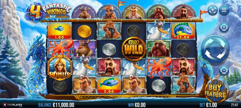 4 Fantastic Vikings Go Ice Fishing slot game artwork