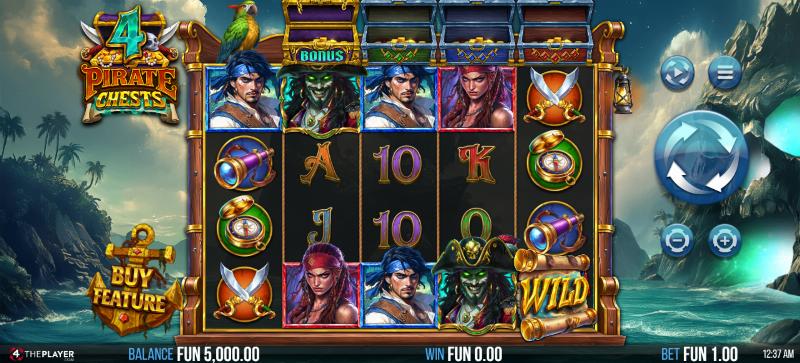 4 Pirate Chests slot game artwork