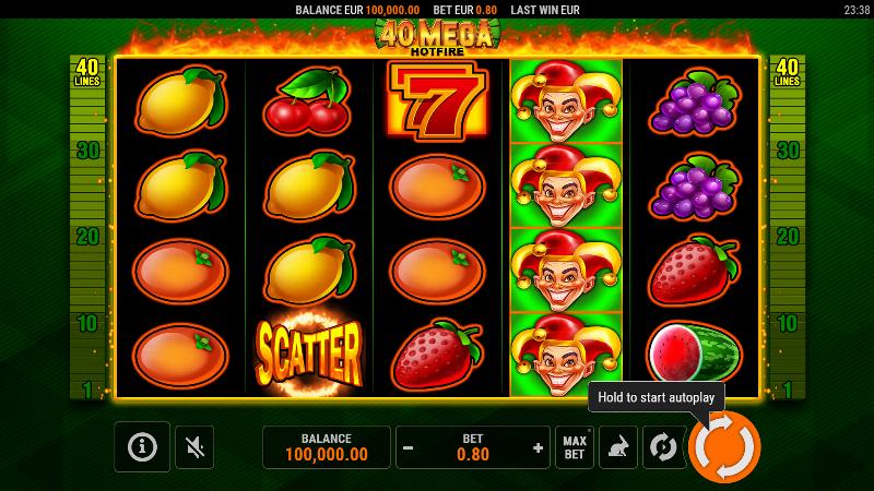 40 Mega Hotfire slot game artwork