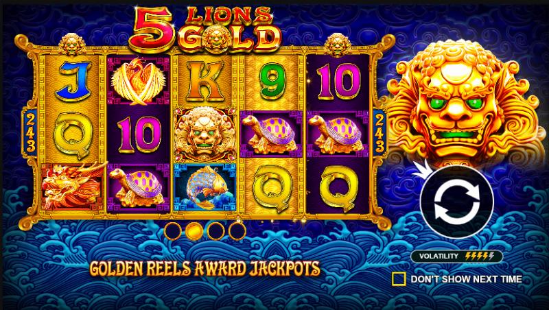 5 Lions Gold slot game artwork