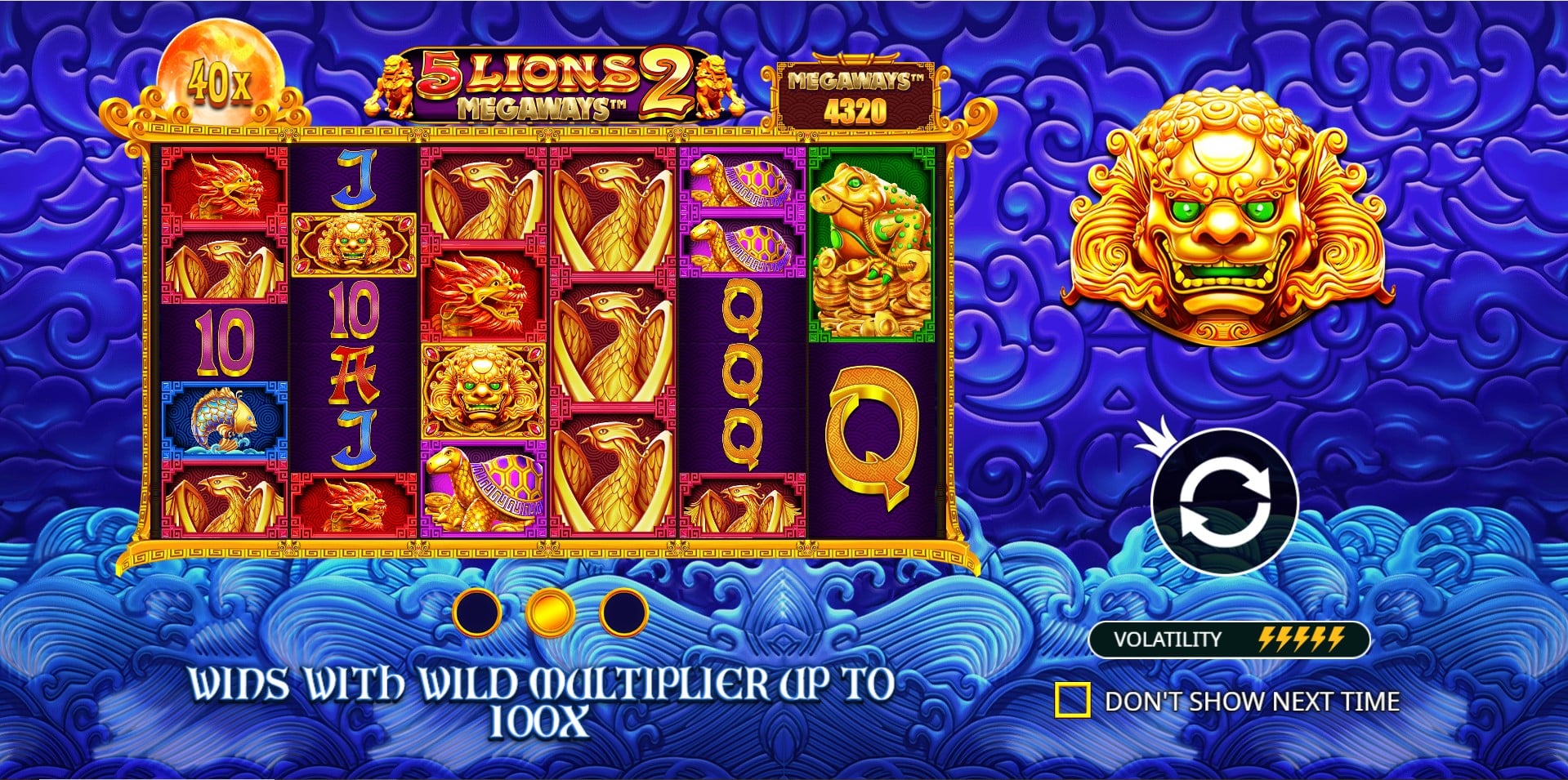 5 Lions Megaways 2 slot game artwork