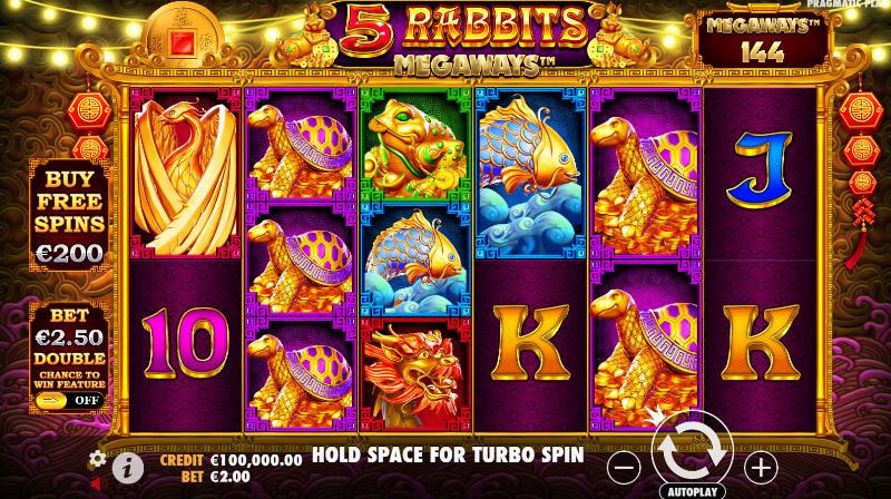 5 Rabbits Megaways slot game artwork
