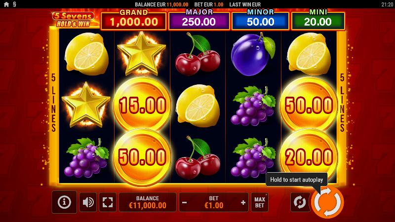 5 Sevens slot game artwork