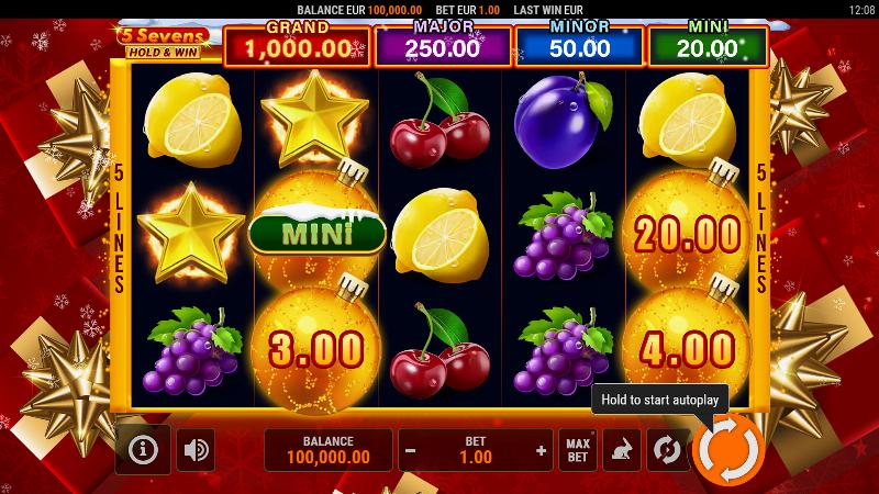 5 Sevens: Hold And Win Christmas slot game artwork