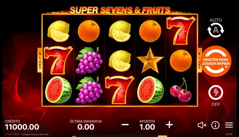 5 Super Sevens & Fruits slot game artwork