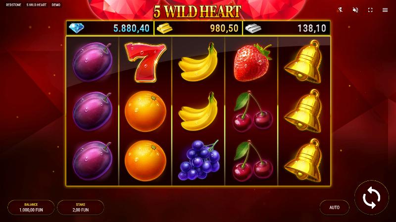 5 Wild Heart slot game artwork