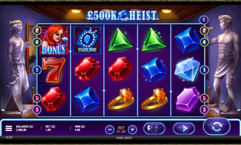 500K Heist slot game artwork